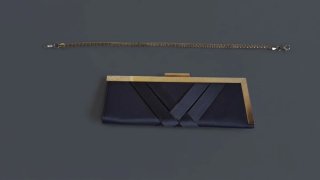 Bolso de Fiesta / Clutch de Raso Negro Iber Bolsos