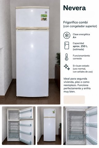 Nevera Combi Daewoo A+ Congelador Superior