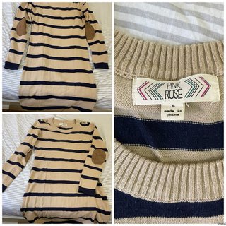 Pink Rose Jersey Rayas Beige y Azul Talla S