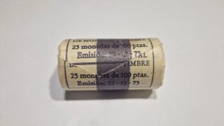 Cartucho 25 Monedas 100 Pesetas 1975