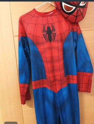 Disfraz Spiderman y máscara rígida 7/9 años