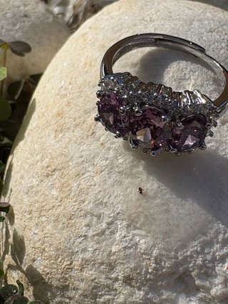 Anillo Plata 925 Circonita Morada Ovalada