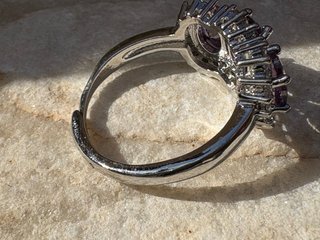 Anillo Plata 925 Circonita Morada Ovalada