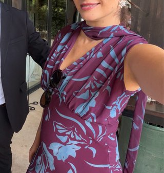 Vestido evento talla única morado y azul