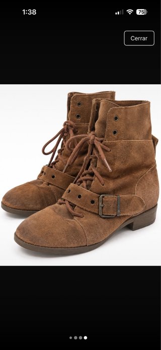 Botines Bershka ante cordones hebilla talla 37