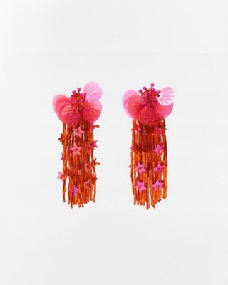 Pendientes Zara abalorios flor y estrellas