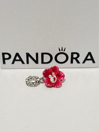 Charm Pandora Flor fucsia y Circonitas
