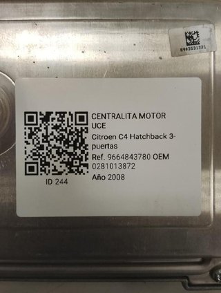 Centralita motor uce citroen 0281013872 c4 1.6 244