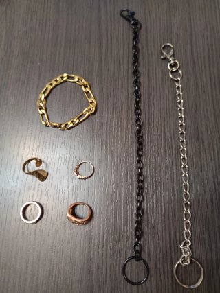 Lote Anillos, Pulsera y Cadenas de Cartera