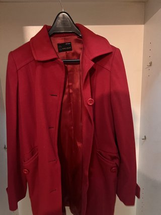 Abrigo rojo de paño Easy Wear El Corte Inglés