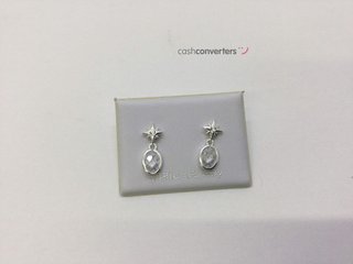 pendientes plata 925mm con piedra con circonita