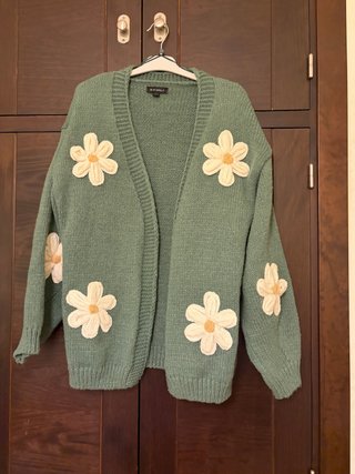 Cárdigan Verde con Flores Blue Vanilla S/M