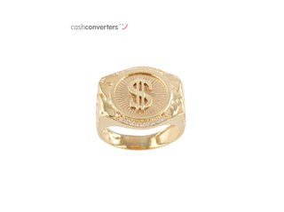 sello oro 18k con piedra con circonita
