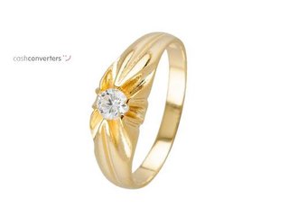 anillo oro 18k con piedra con circonita