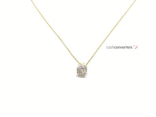 collar oro 18k con diamante de laboratorio 23cm