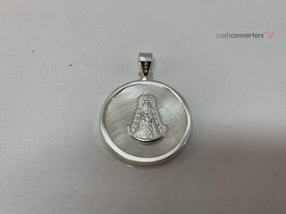 medalla plata 925mm con piedra con nacar