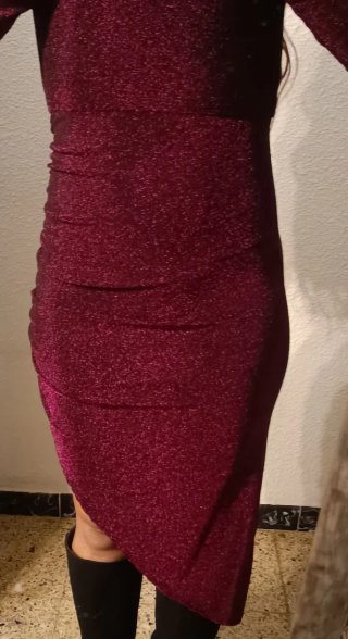 Vestido Largo de Fiesta Morado con Brillo
