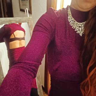 Vestido Largo de Fiesta Morado con Brillo