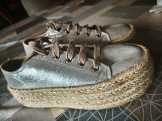 Bambas Plata con Plataforma de Yute