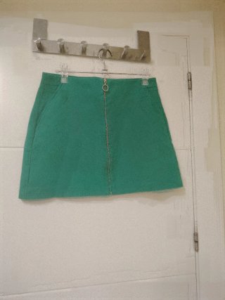 Minifalda verde con cremallera