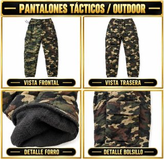 Pantalón Cargo Militar con Forro Polar