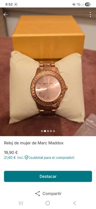 Reloj Marc Maddox Dorado