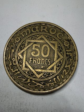 Moneta Marocco 50 Franchi 1952