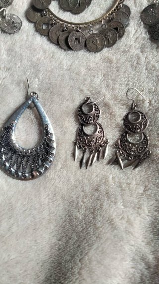 Pendientes Étnicos Plateados