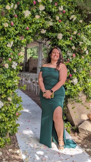 Vestido de fiesta verde