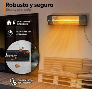 Calefactor TRESKO Infrarrojos Negro