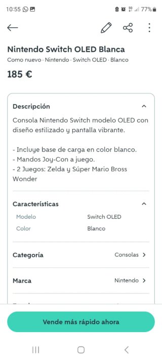 Nintendo Switch OLED Blanca