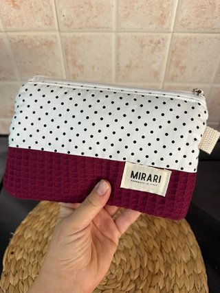 Pochette bordeaux e pois