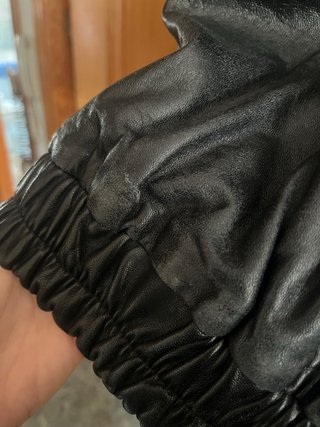 Chaqueta de piel negra hombre
