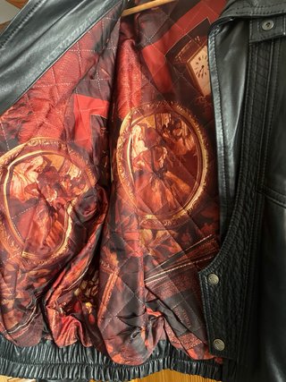 Chaqueta de piel negra hombre
