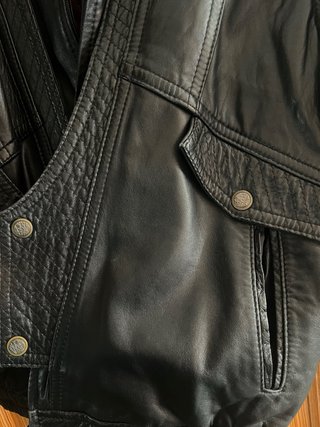 Chaqueta de piel negra hombre
