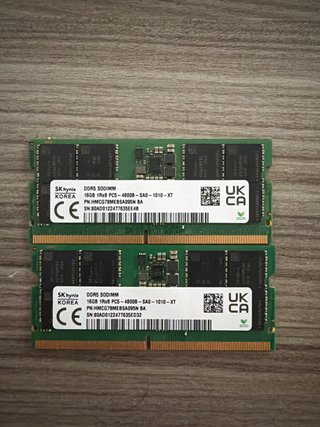 2 Módulos RAM DDR5 16GB (32GB Total) 4800MHz