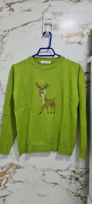 Jersey punto mujer verde talla M