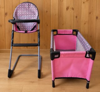 Set de Trona y Cuna para Muñecos