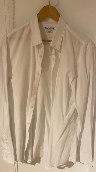 Camisa Zara Blanca Slim Fit