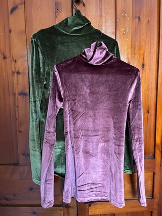 Lote 2 Camisetas Terciopelo Cuello Alto