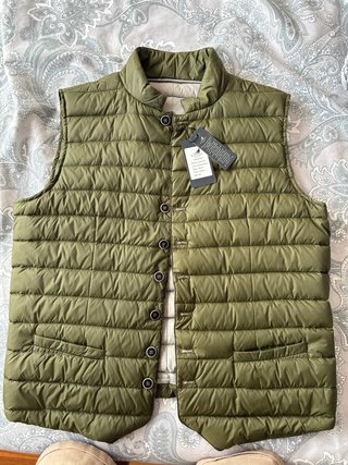 Chaleco Plumas Blue Coast Verde Talla XL