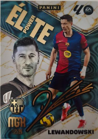 Carta Panini Elite Power Lewandowski Firmada