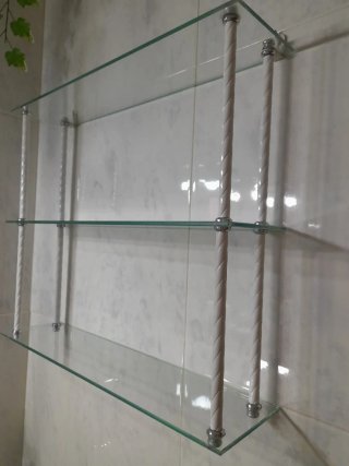 Estantería de cristal para baño