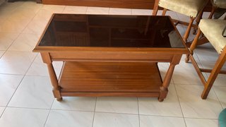Mesa de centro madera con cristal