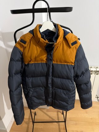 Cazadora Acolchada Azul y Naranja