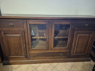 Credenza Arte Povera Legno e Vetro