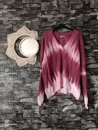 Jersey Oversize Tie-Dye Rosa y Blanco