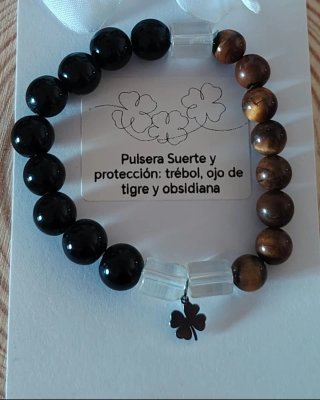 Pulsera de Obsidiana y Ojo de Tigre