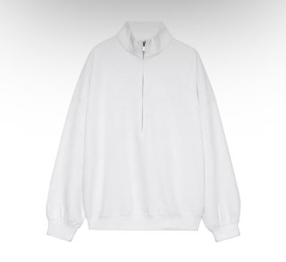 Sudadera oversize Zara Blanca con Cremallera