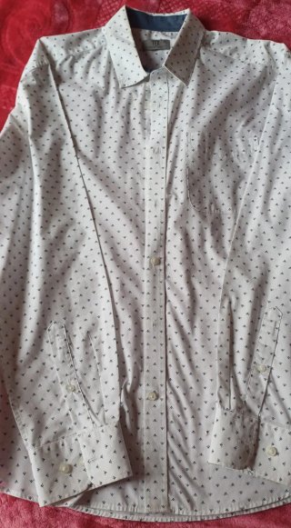 Camisa caballero TEX blanca estampada